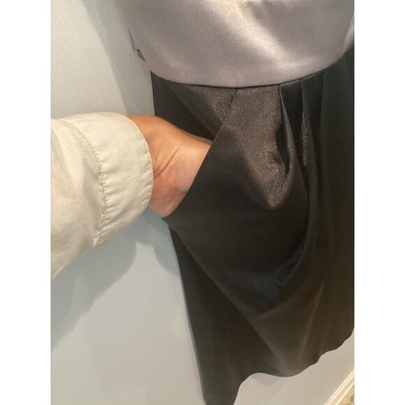 Vtg Womens Satin Mini Dress XS 3 Formal Prom Party Cocktail Teal Blue Black Y2K - Picture 7 of 10